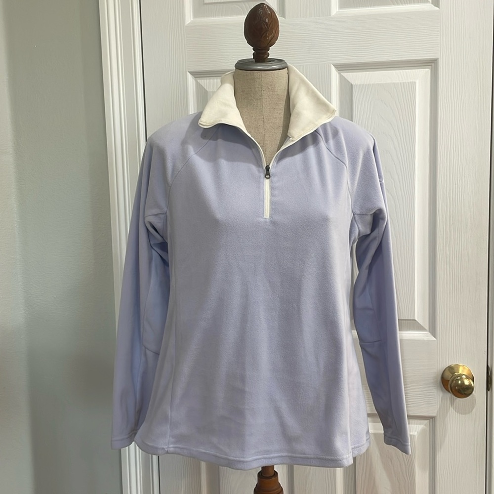 Columbia fleece jacket partial zip pull over lilac lavender purple womens size L